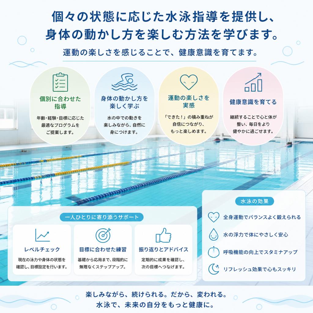 充実した水泳プログラム